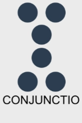 Figure géomantique Conjunctio - représente l'union, la rencontre et les connexions importantes.