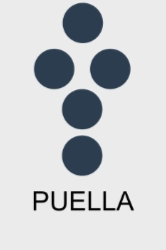 Figure géomantique Puella - incarne l’harmonie, la réceptivité et l’énergie féminine.