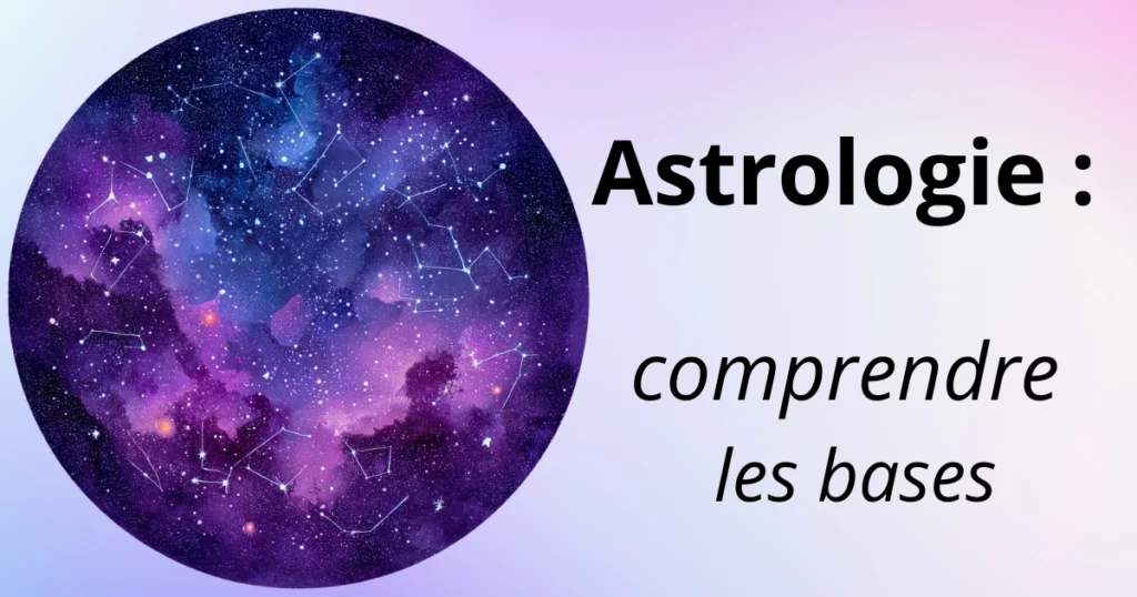 Illustration de l'astrologie pour débutants avec une carte du ciel.