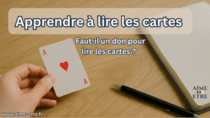 une main qui tiens un as de coeur pour apprendre la cartomancie
